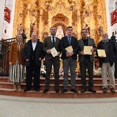 Un momento de la presentación del proyecto 'El Rocío y Platero y yo' de la Hermandad Matriz en el Santuario
