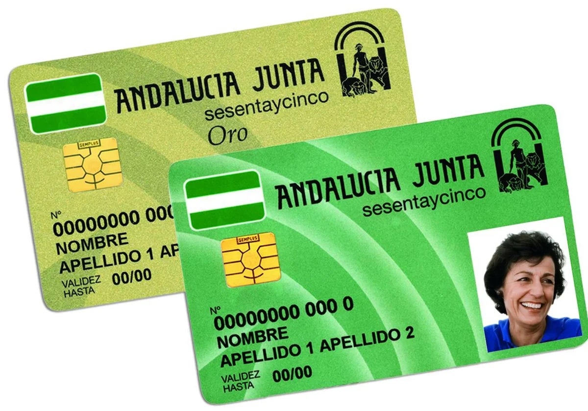Las Tarjetas Andalucía 65 pueden ser oro y verde