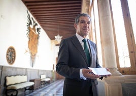 Lorenzo del Río, hoy, durante la presentación de la Memoria del TSJA de 2024