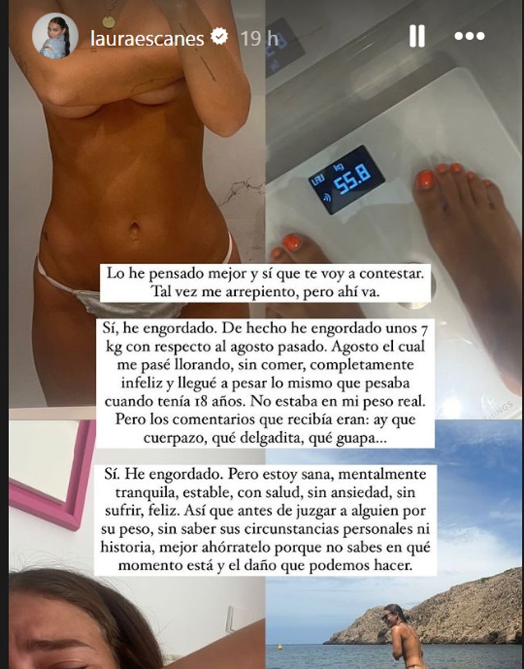Laura Escanes da una lección y revienta a quienes la critican por su cambio físico