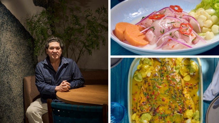 Gastón Acuerio en La Mar Madrid; su cebiche y un pescado