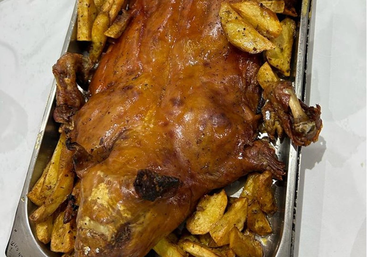 Cochinillo al horno por encargo en el Restaurante Portichuelo