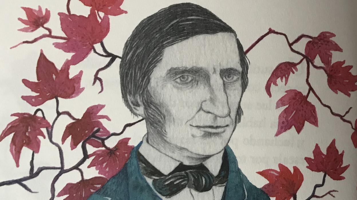 Ralph Waldo Emerson (Massachusetts, 1803-1882). Ilustración de Eugenia Ábalos